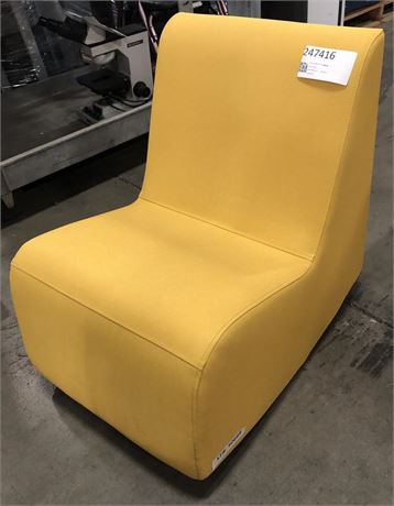 CHAIR: LOUNGE SOFT ROCKER, YELLOW VINYL